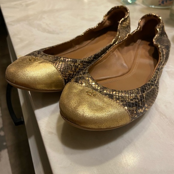 Tory Burch Shoes - Tory Burch Gold Flats- Size 8
